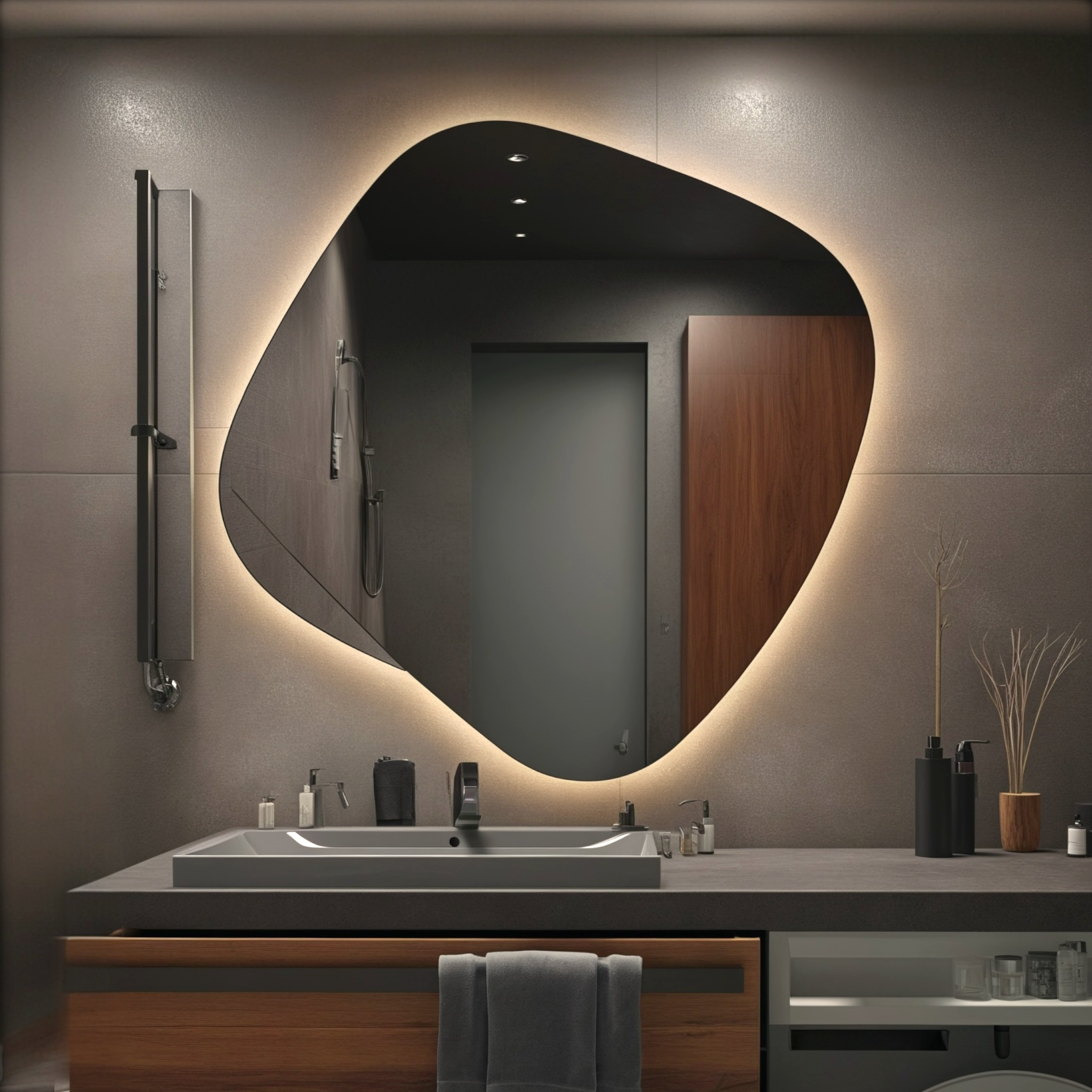 FlowGlow - Organic LED Mirror with Ambient Backlight