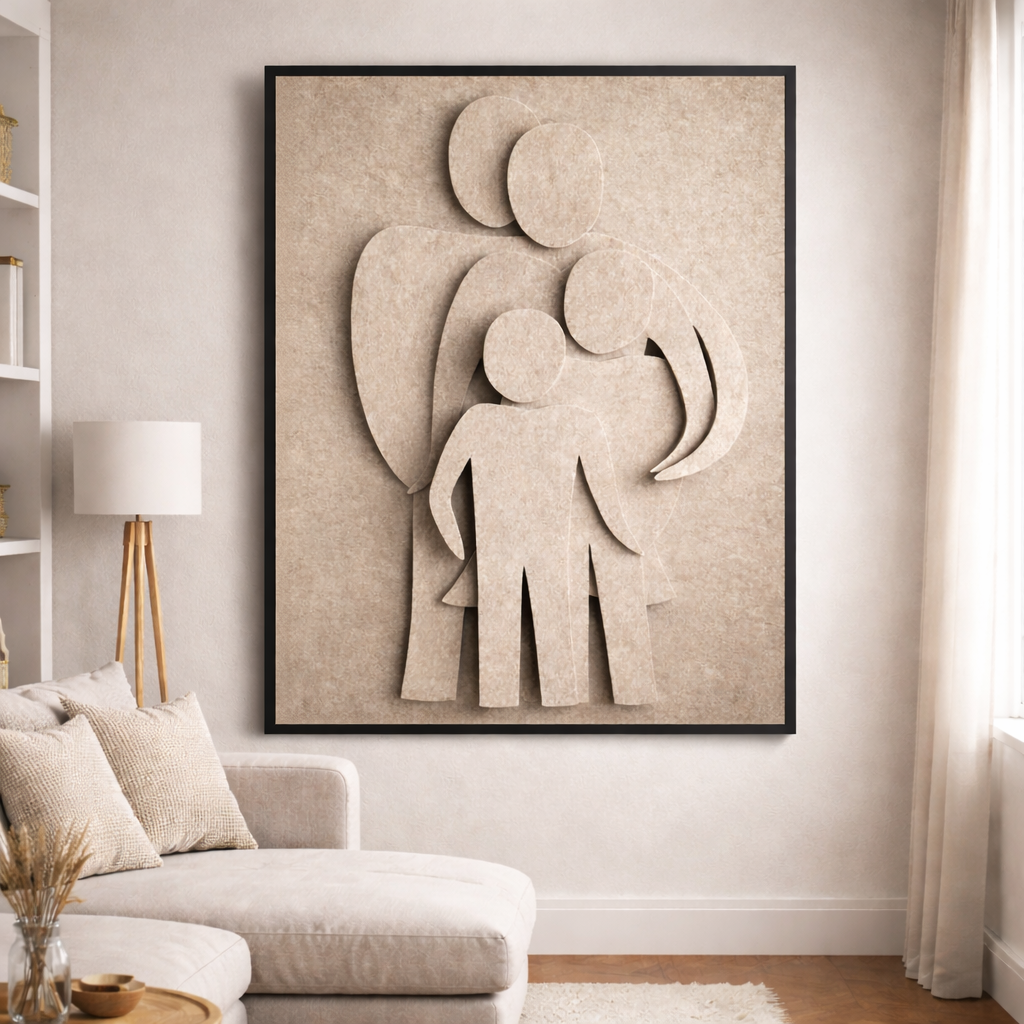Minimalist Family Silhouette Canvas