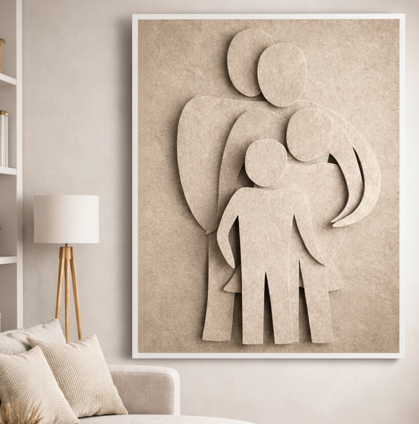 Minimalist Family Silhouette Canvas