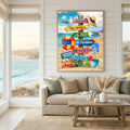 Colorful Beach Sign Canvas Art