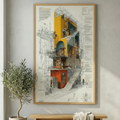 Architectural Blueprint Art Canvas