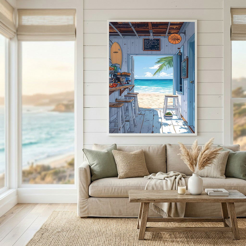 Seaside Beach Bar View Canvas Art