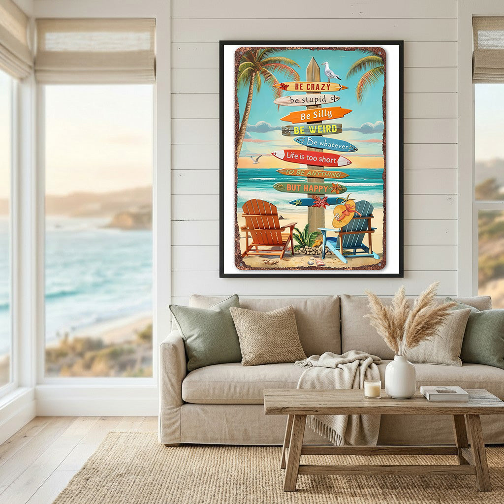 Beach Sign Quote Coastal Wall Art