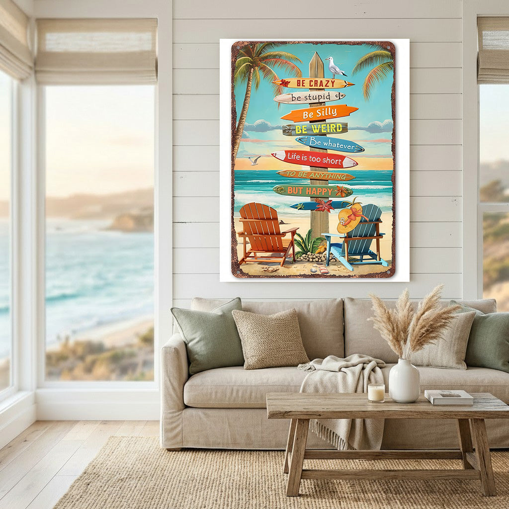 Beach Sign Quote Coastal Wall Art