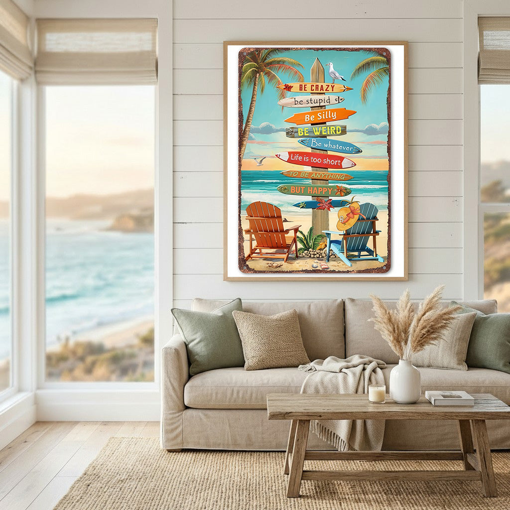 Beach Sign Quote Coastal Wall Art
