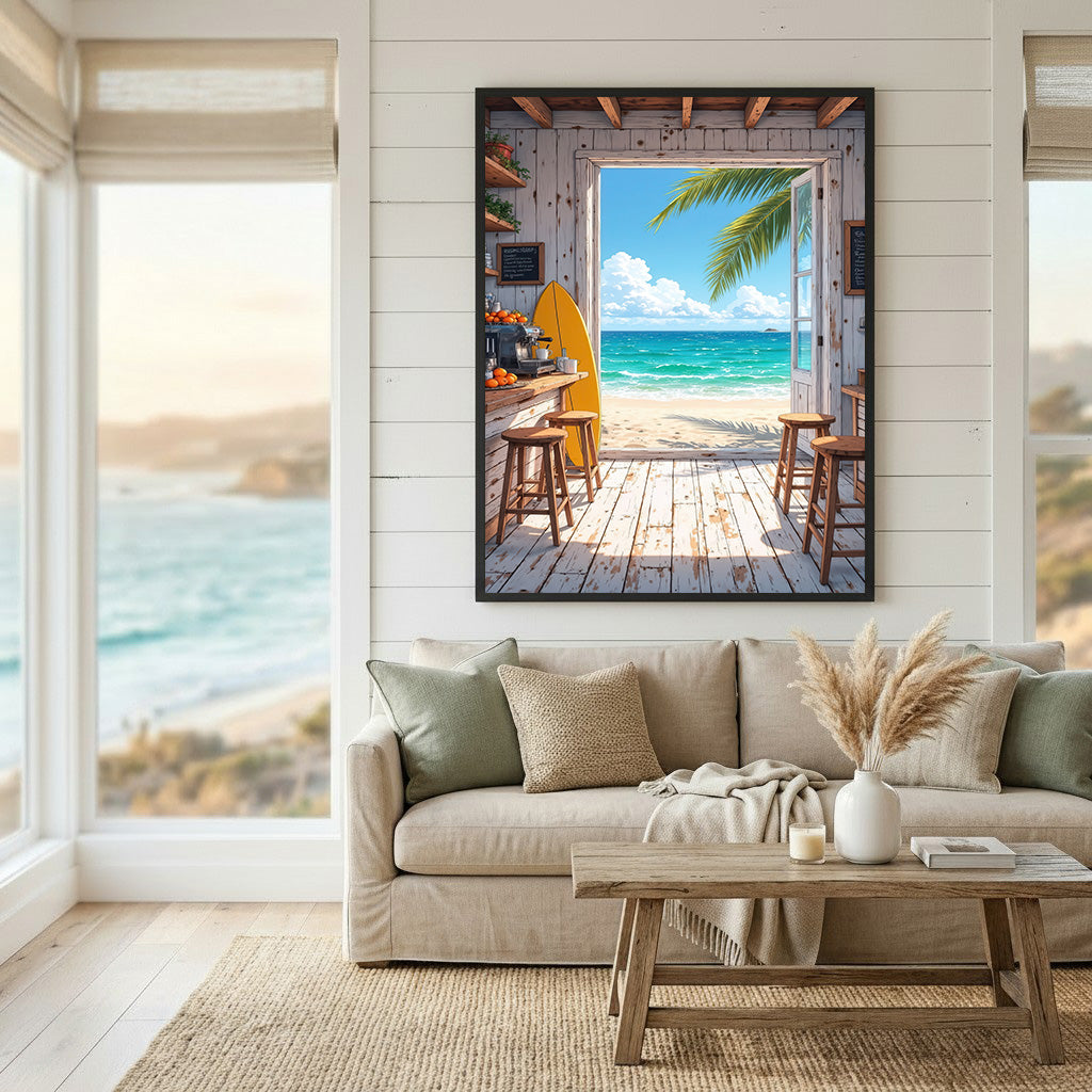 Beach Cafe Doorway Canvas Art