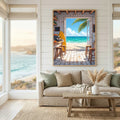 Beach Cafe Doorway Canvas Art