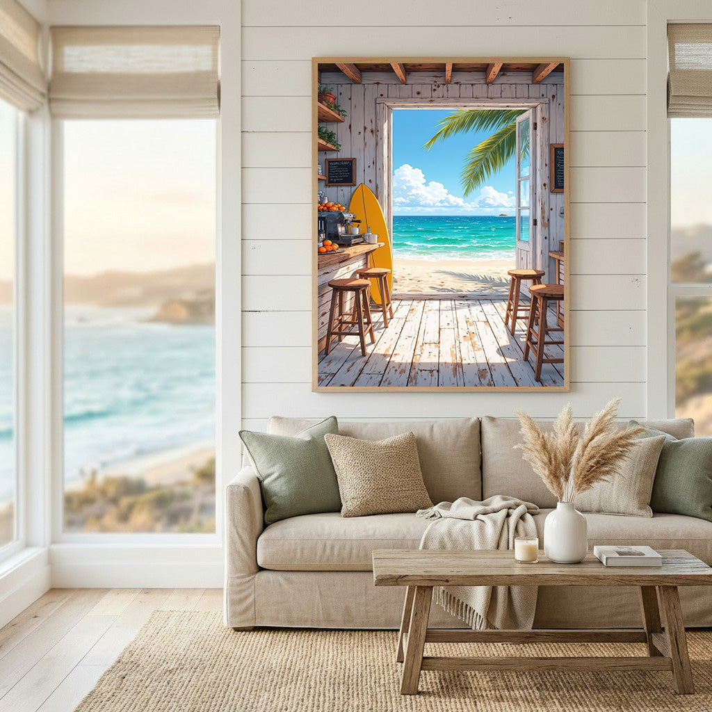 Beach Cafe Doorway Canvas Art