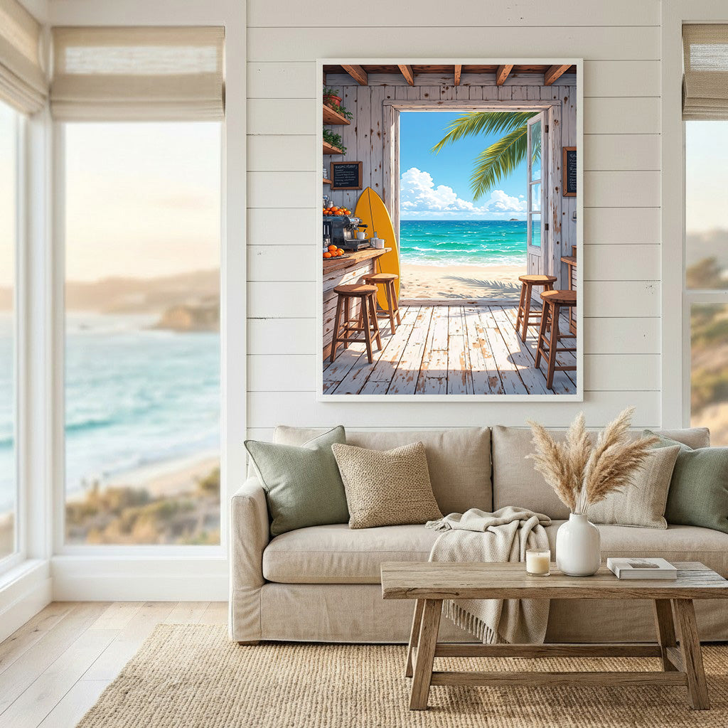 Beach Cafe Doorway Canvas Art