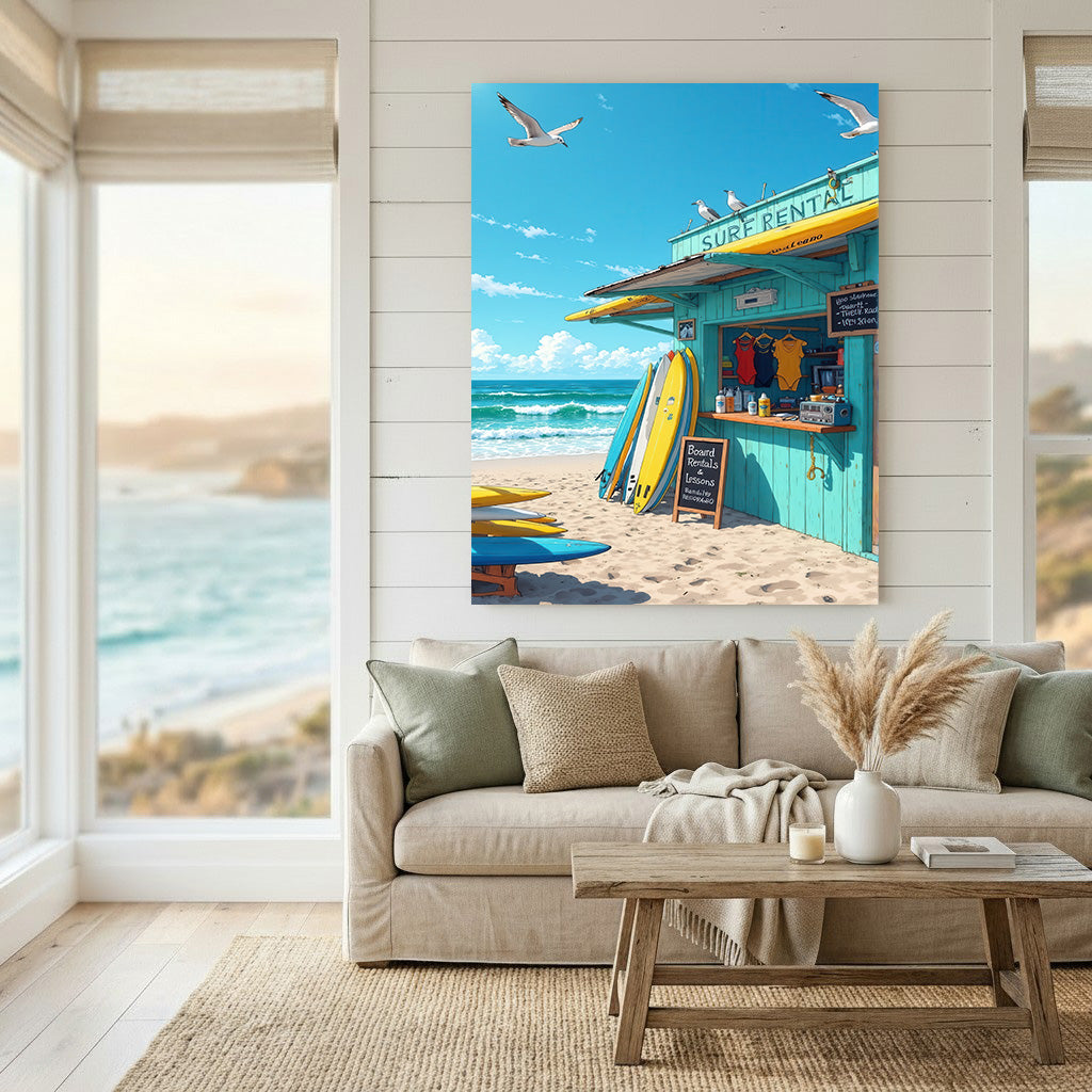 Surf Rental Beach Shack Canvas