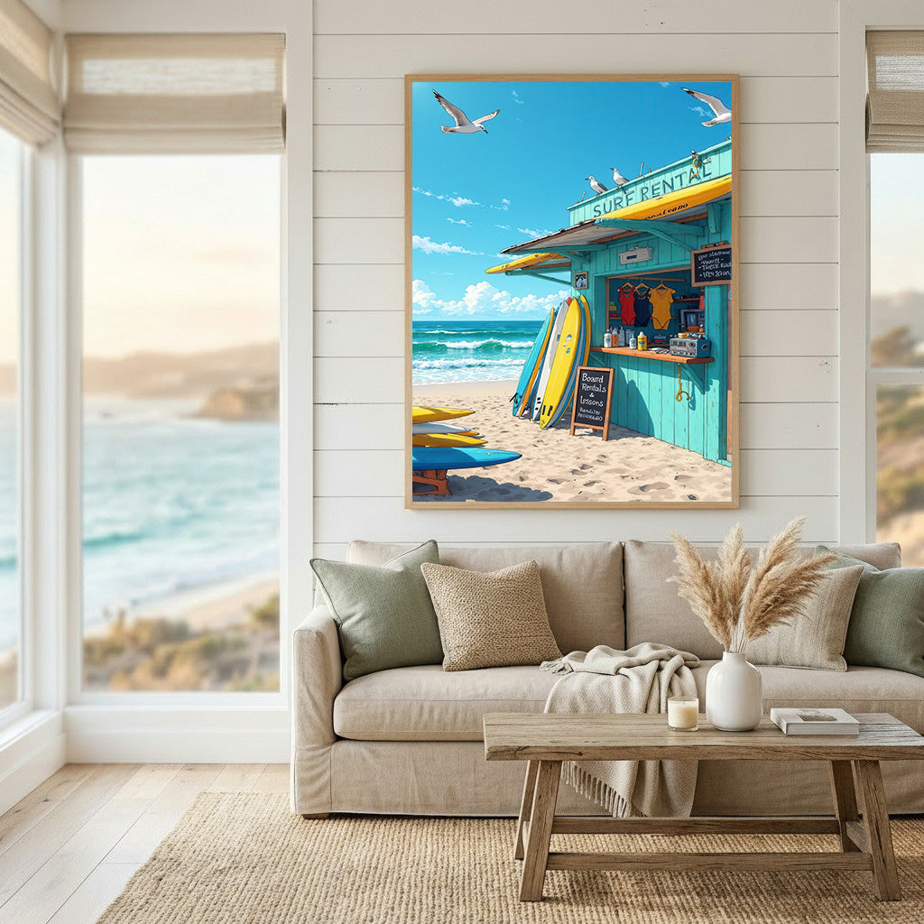 Surf Rental Beach Shack Canvas