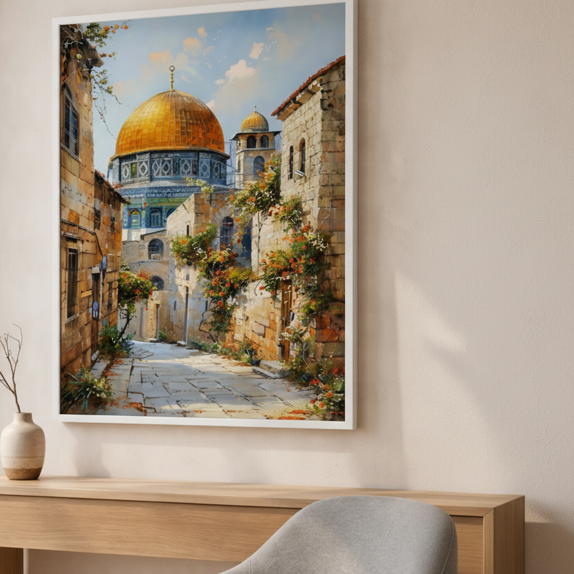 Masjed Al Aqsa Dome of the Rock Jerusalem Canvas Art