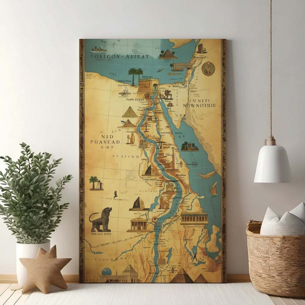 Vintage Egyptian Map Wall Art