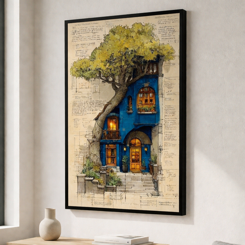 Architectural Tree House Canvas Wall Art