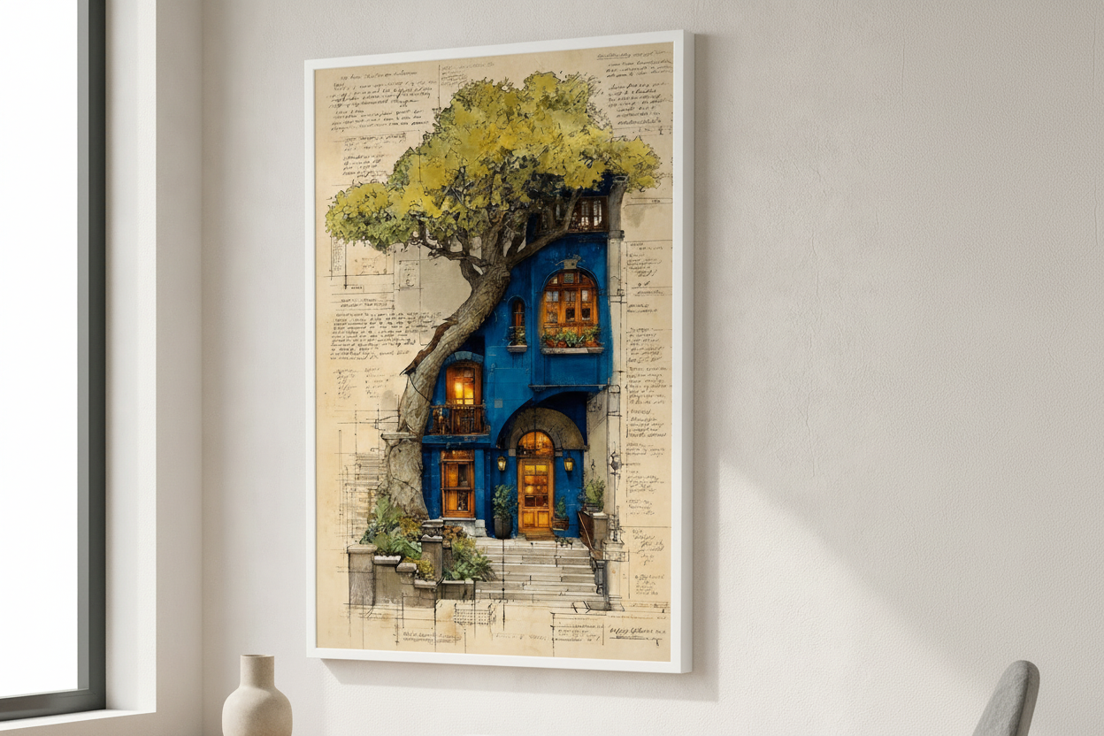 Architectural Tree House Canvas Wall Art