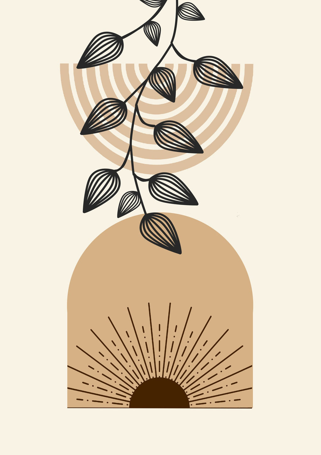 Abstract Botanical Arch Wall Art