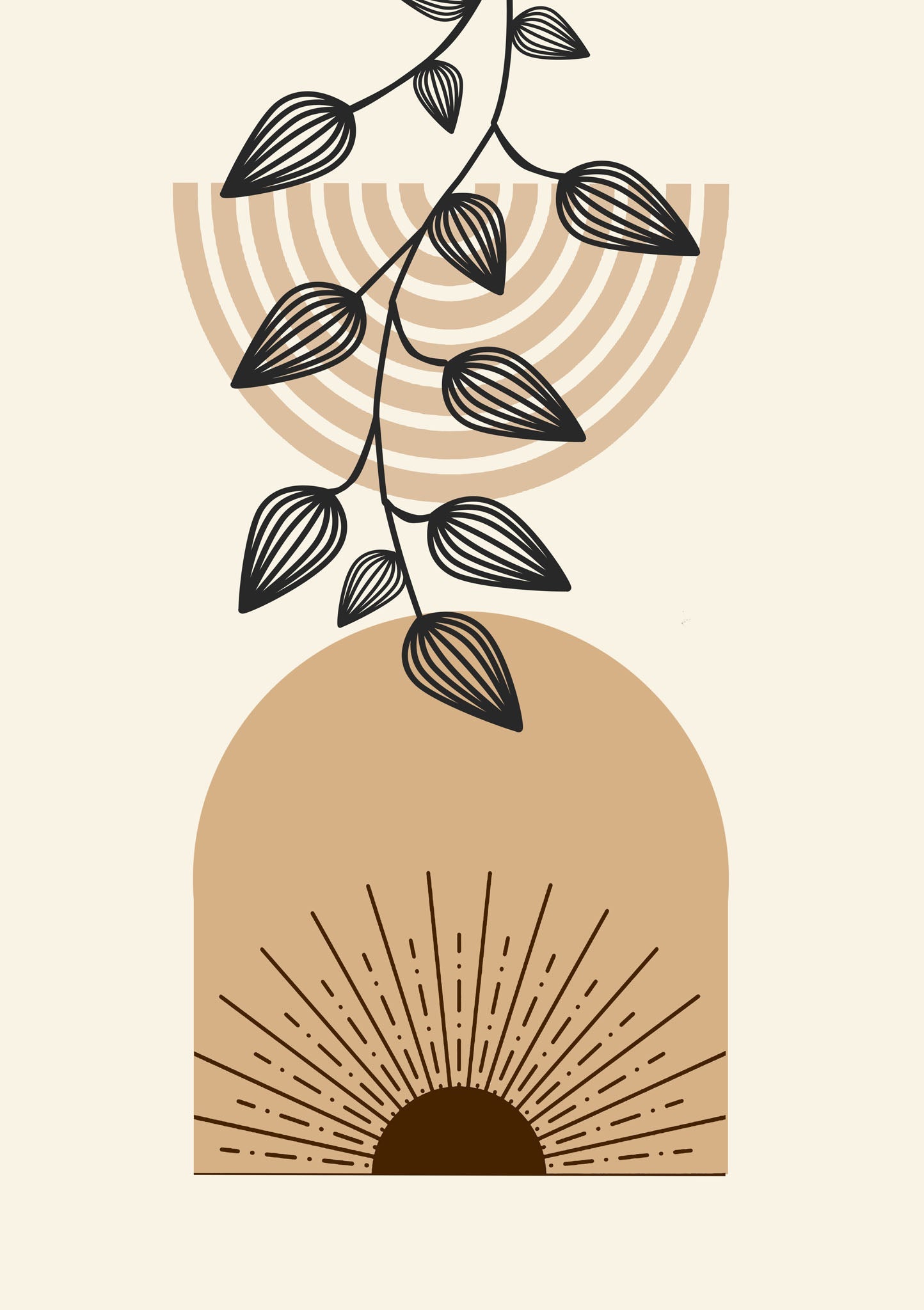 Abstract Botanical Arch Wall Art