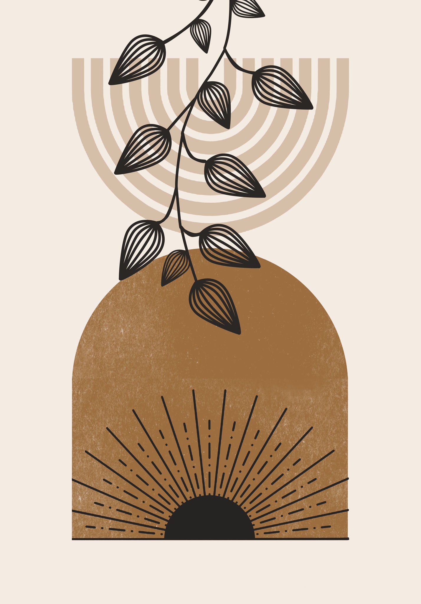 Abstract Botanical Arch Wall Art