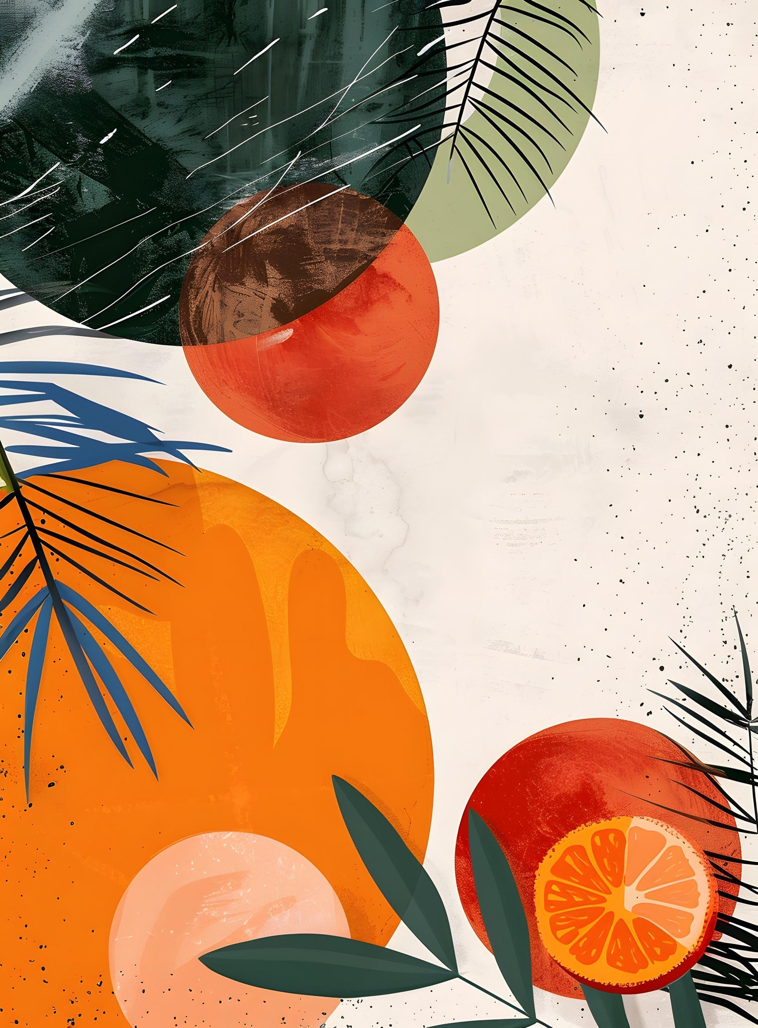 Abstract Citrus Botanical Wall Art