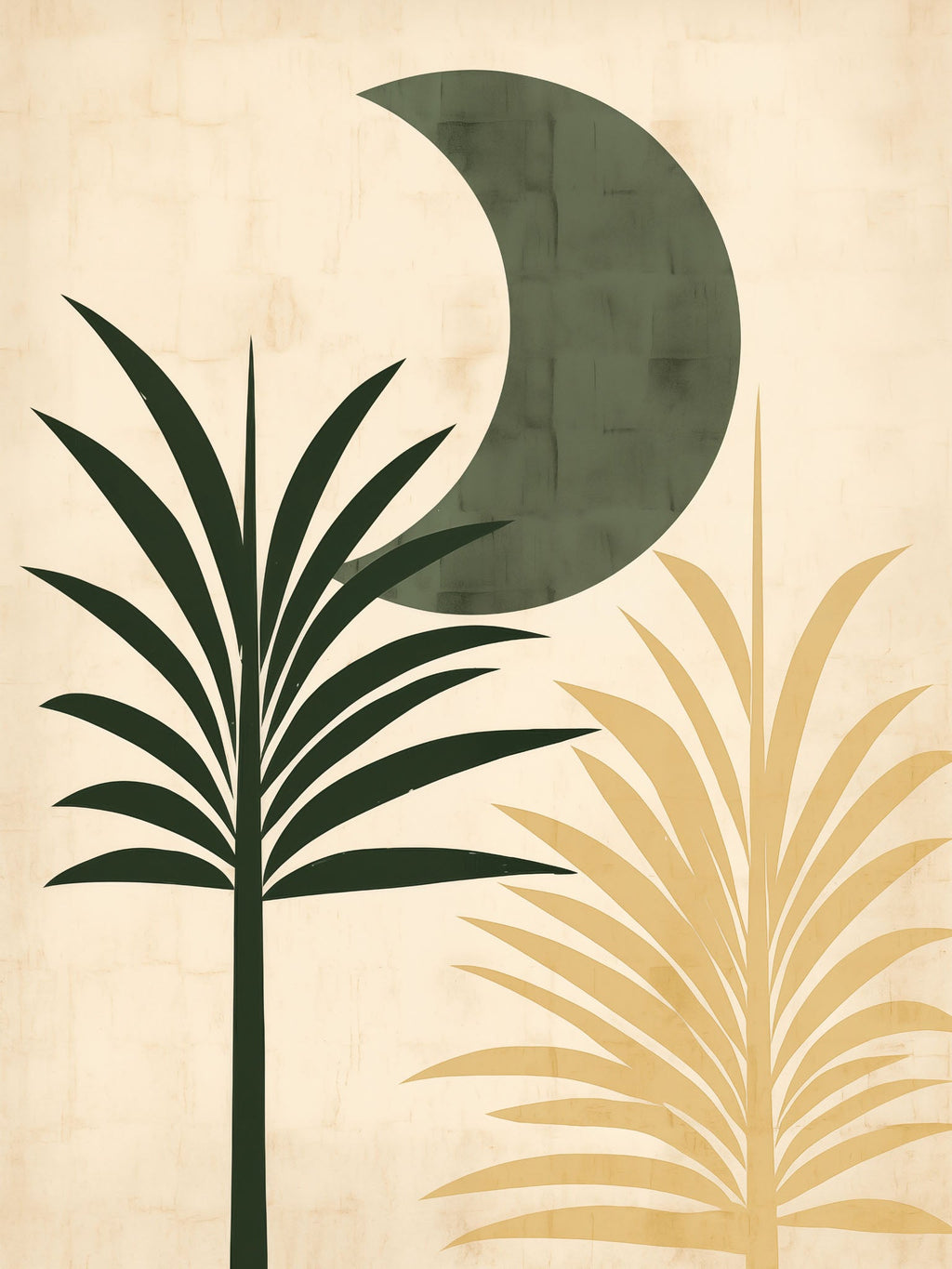 Abstract Botanical Moon Wall Art