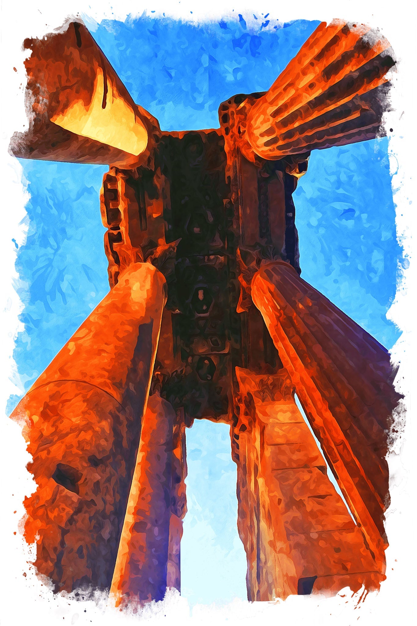 Ancient Columns Abstract Wall Art