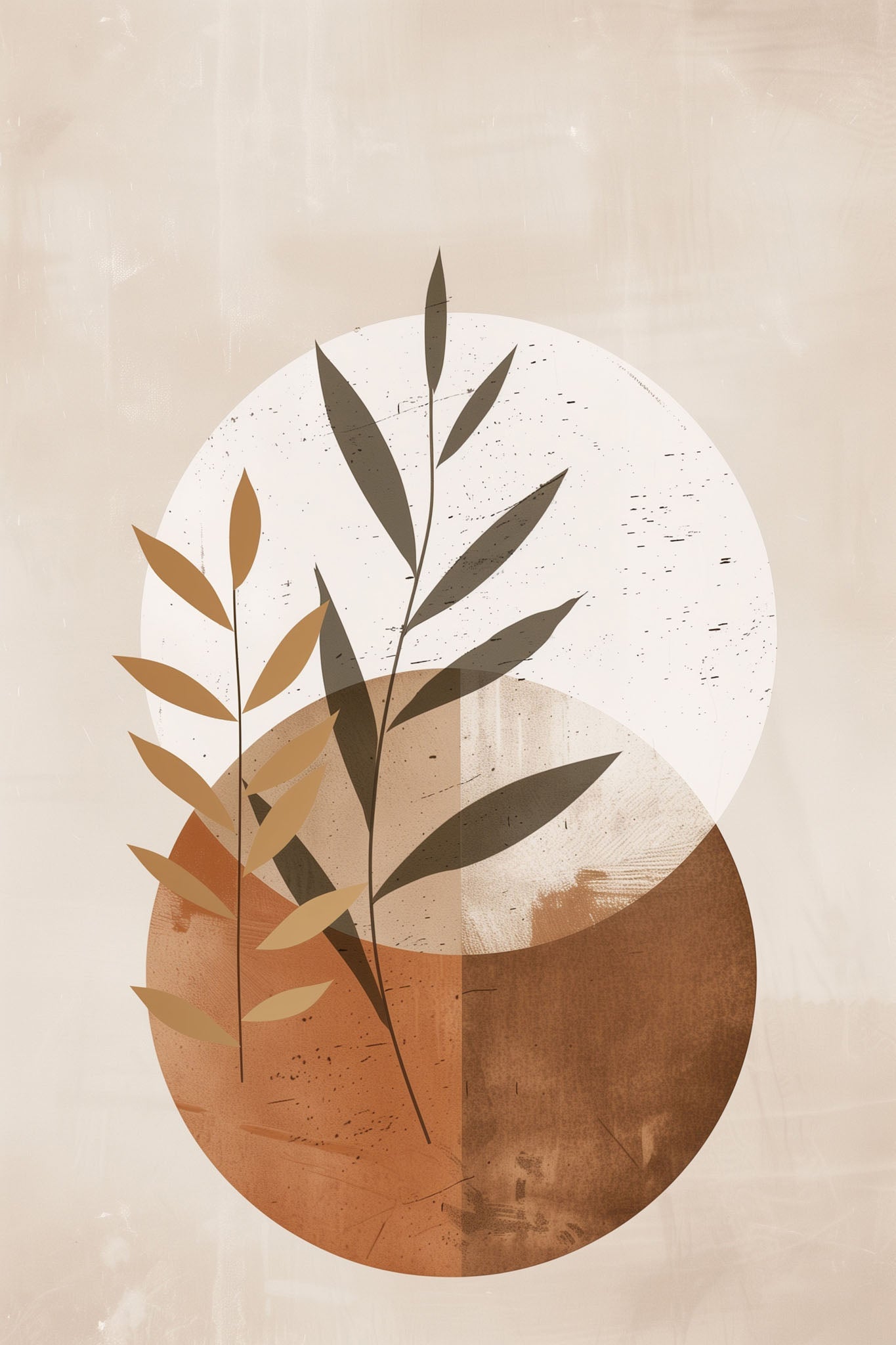 Abstract Botanical Circles Wall Art