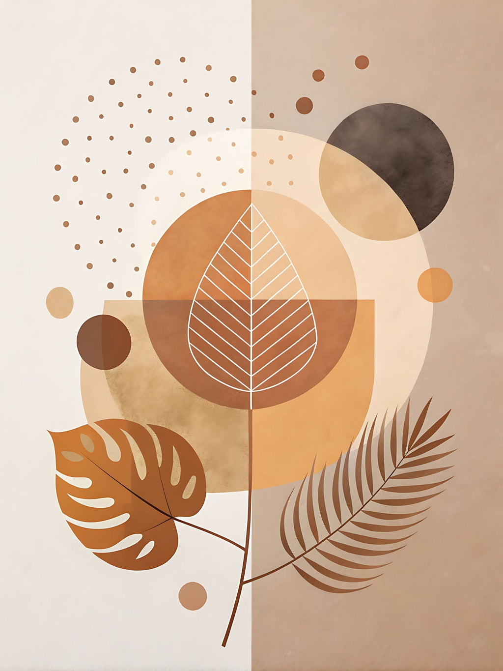 Abstract Botanical Geometric Wall Art