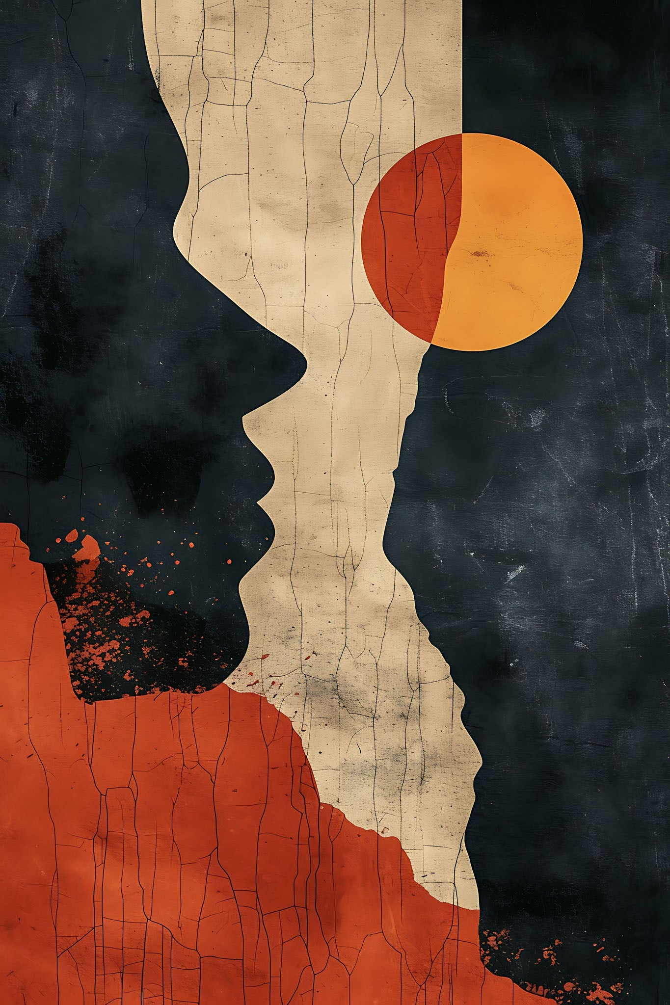 Abstract Profile Sun Wall Art