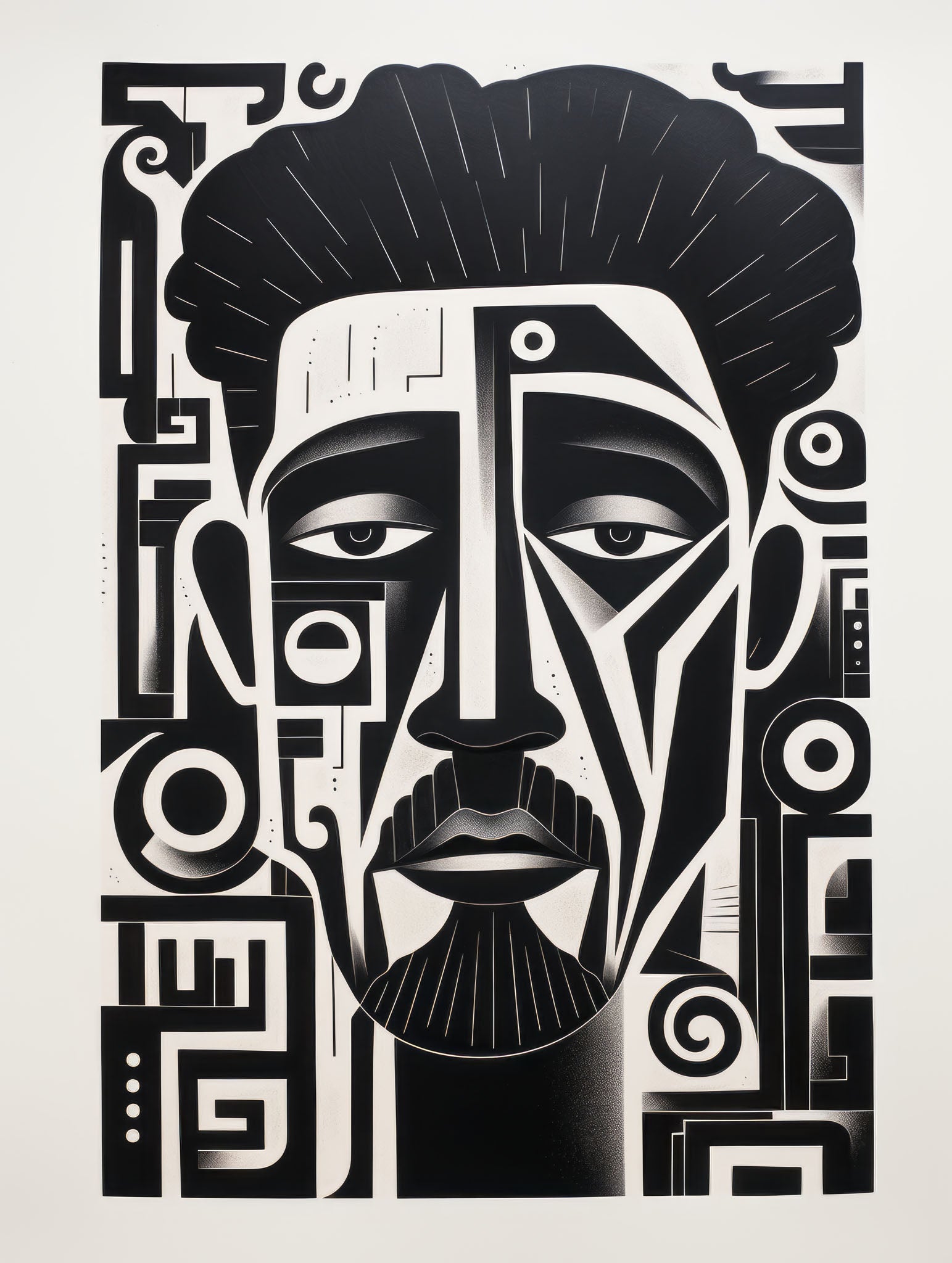 Abstract Geometric Portrait Wall Art
