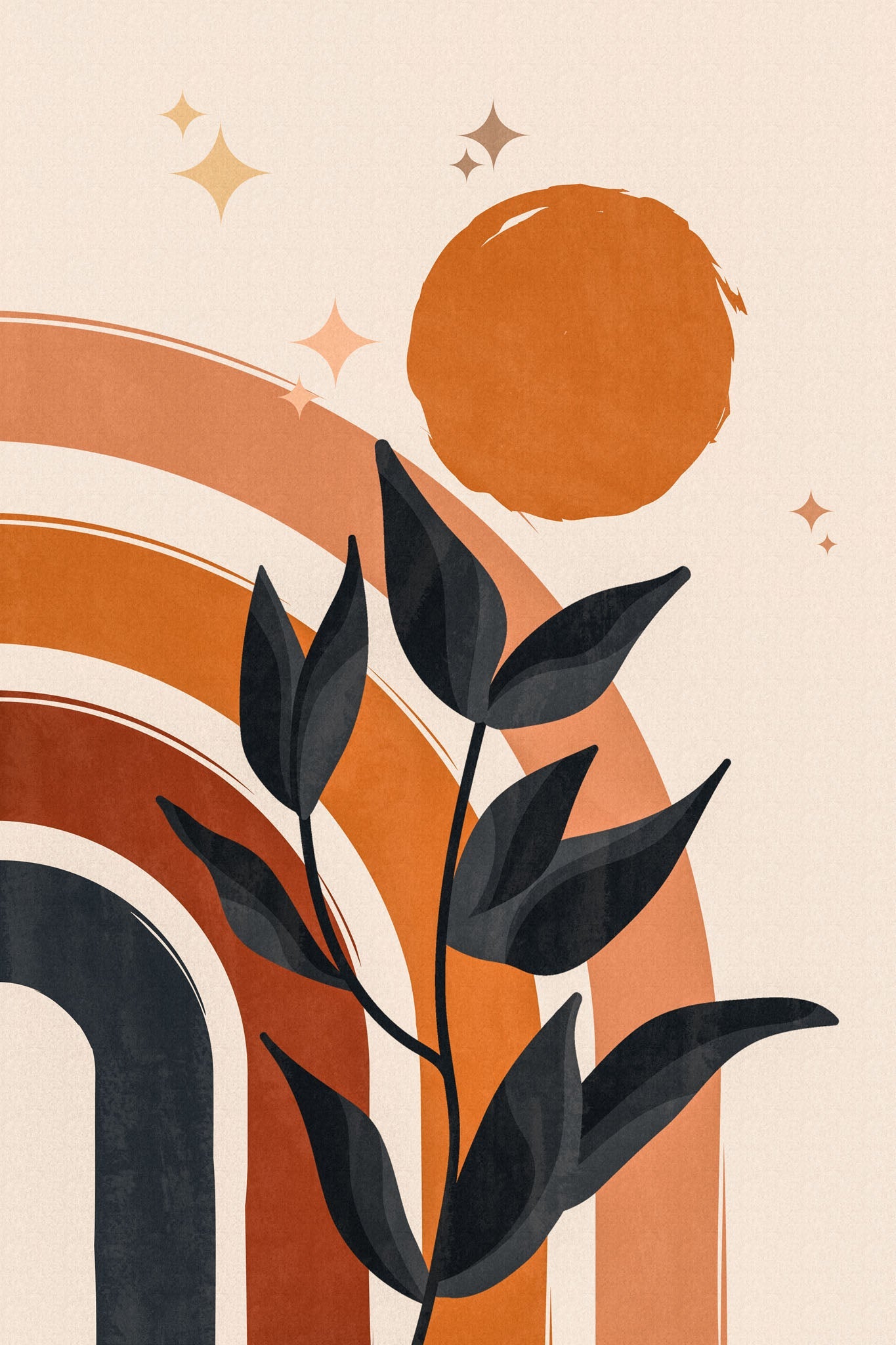 Bohemian Rainbow and Sun Wall Art