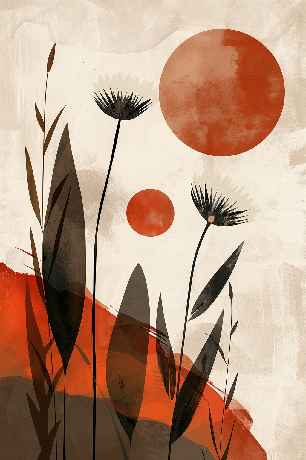 Abstract Floral Sunburst Wall Art