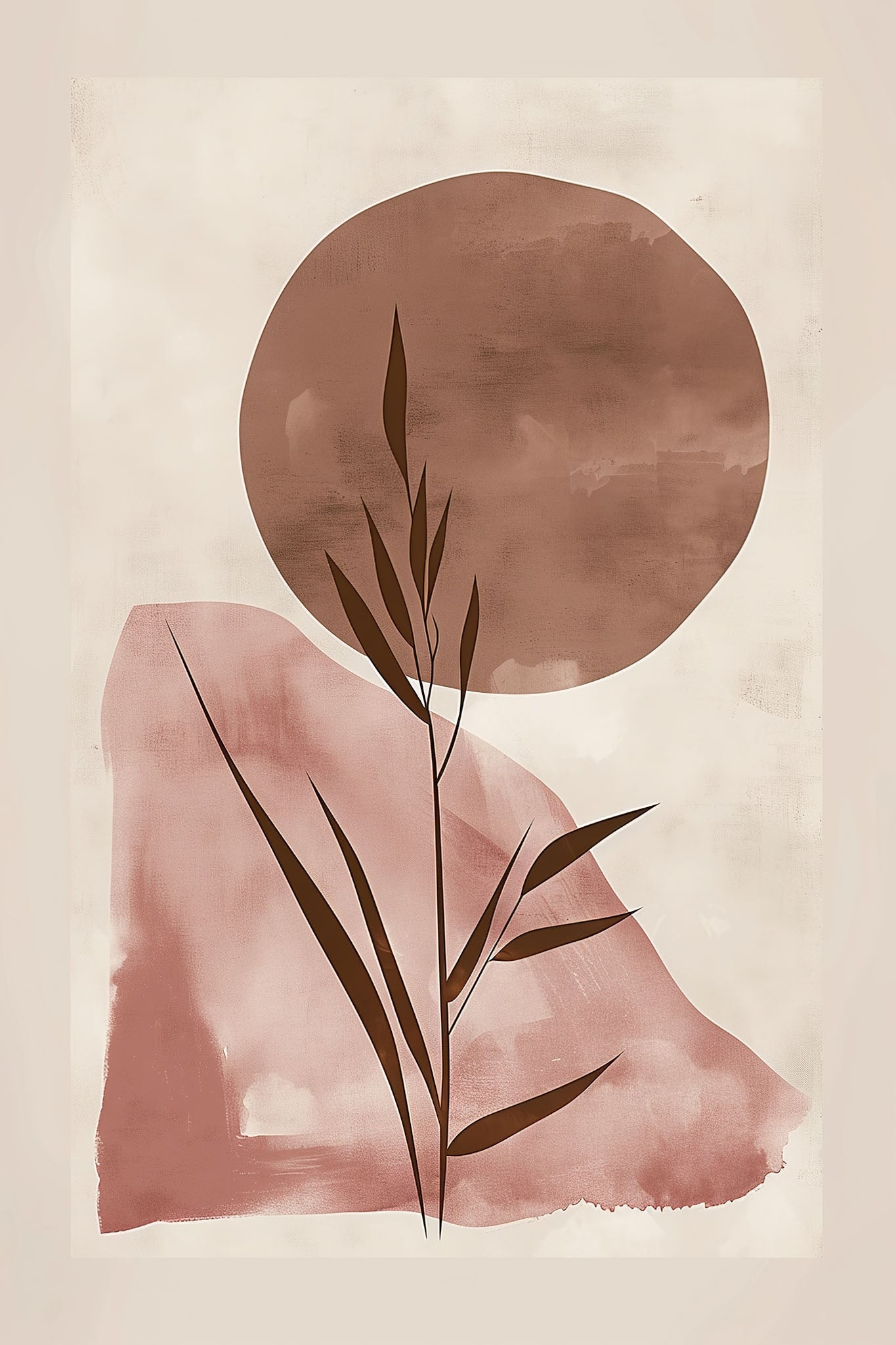 Abstract Botanical Sunburst Wall Art