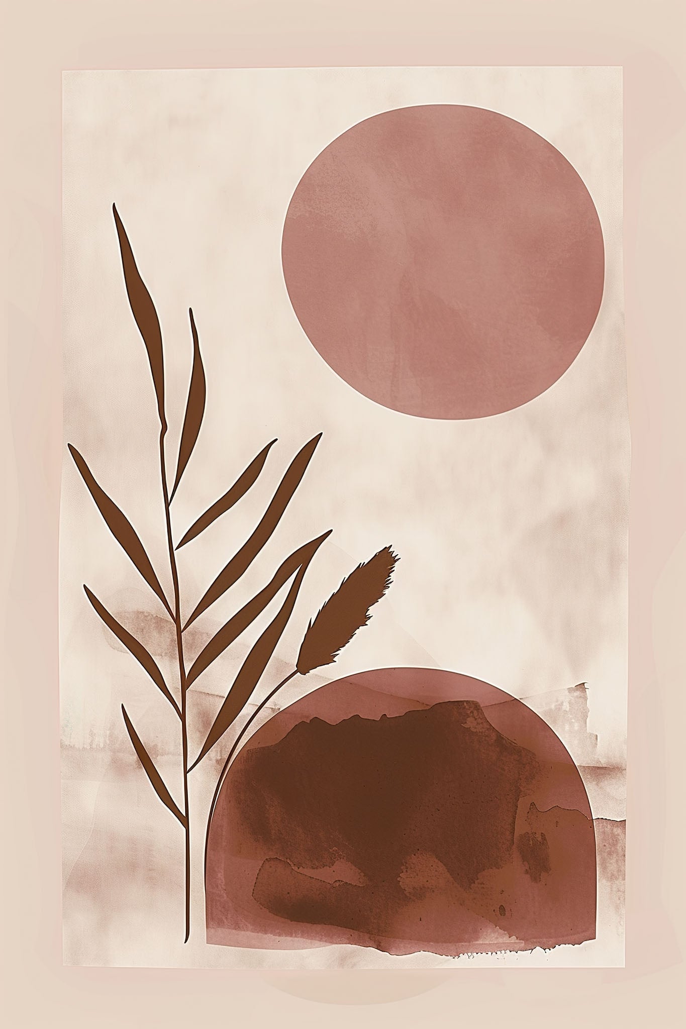 Abstract Botanical Sunburst Wall Art