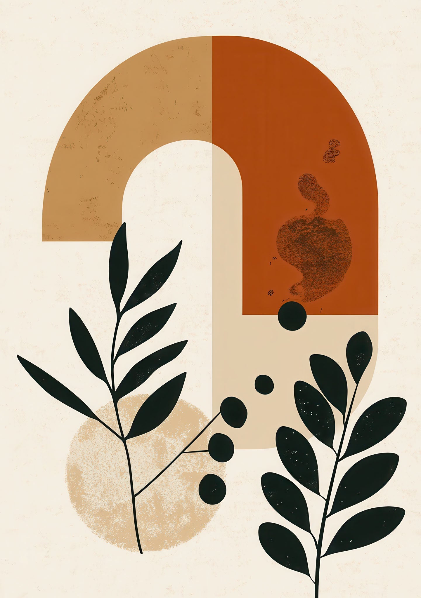 Abstract Botanical Archway Wall Art