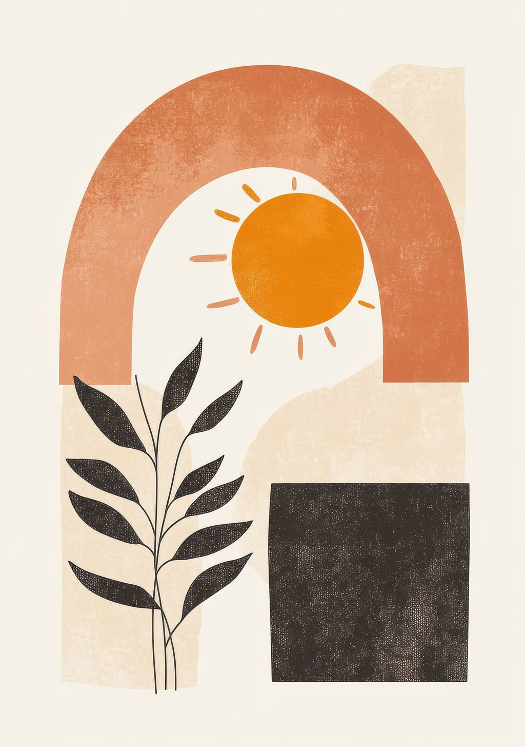 Abstract Sun Arch Botanical Wall Art