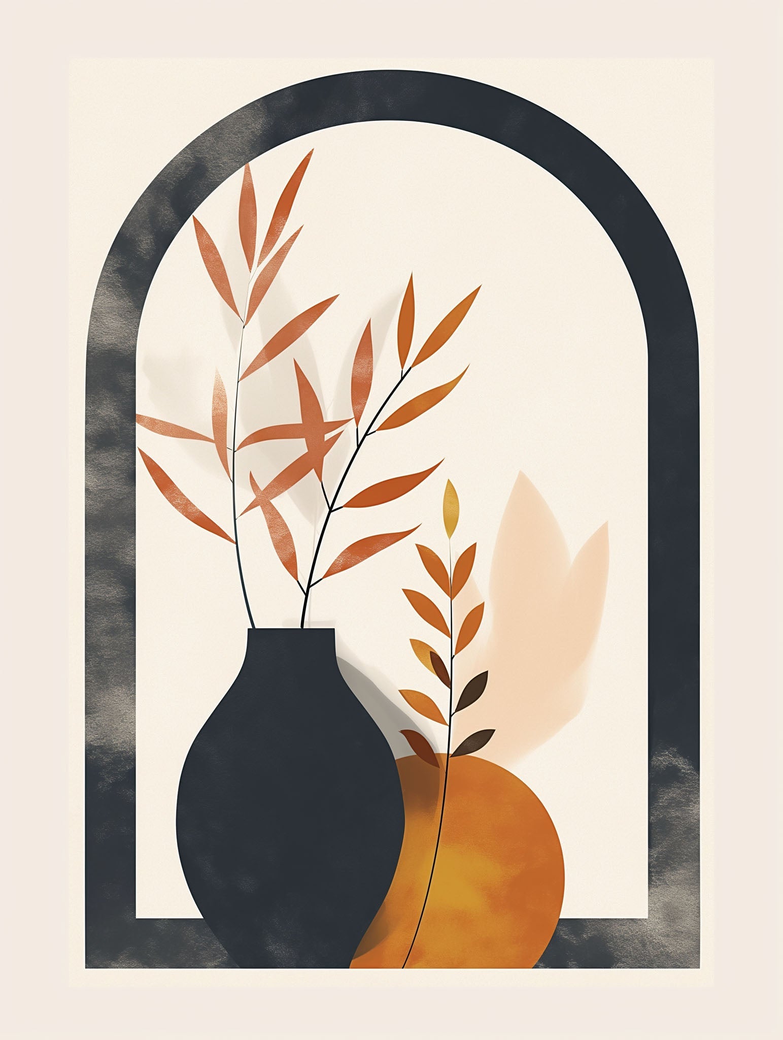 Abstract Botanical Archway Wall Art