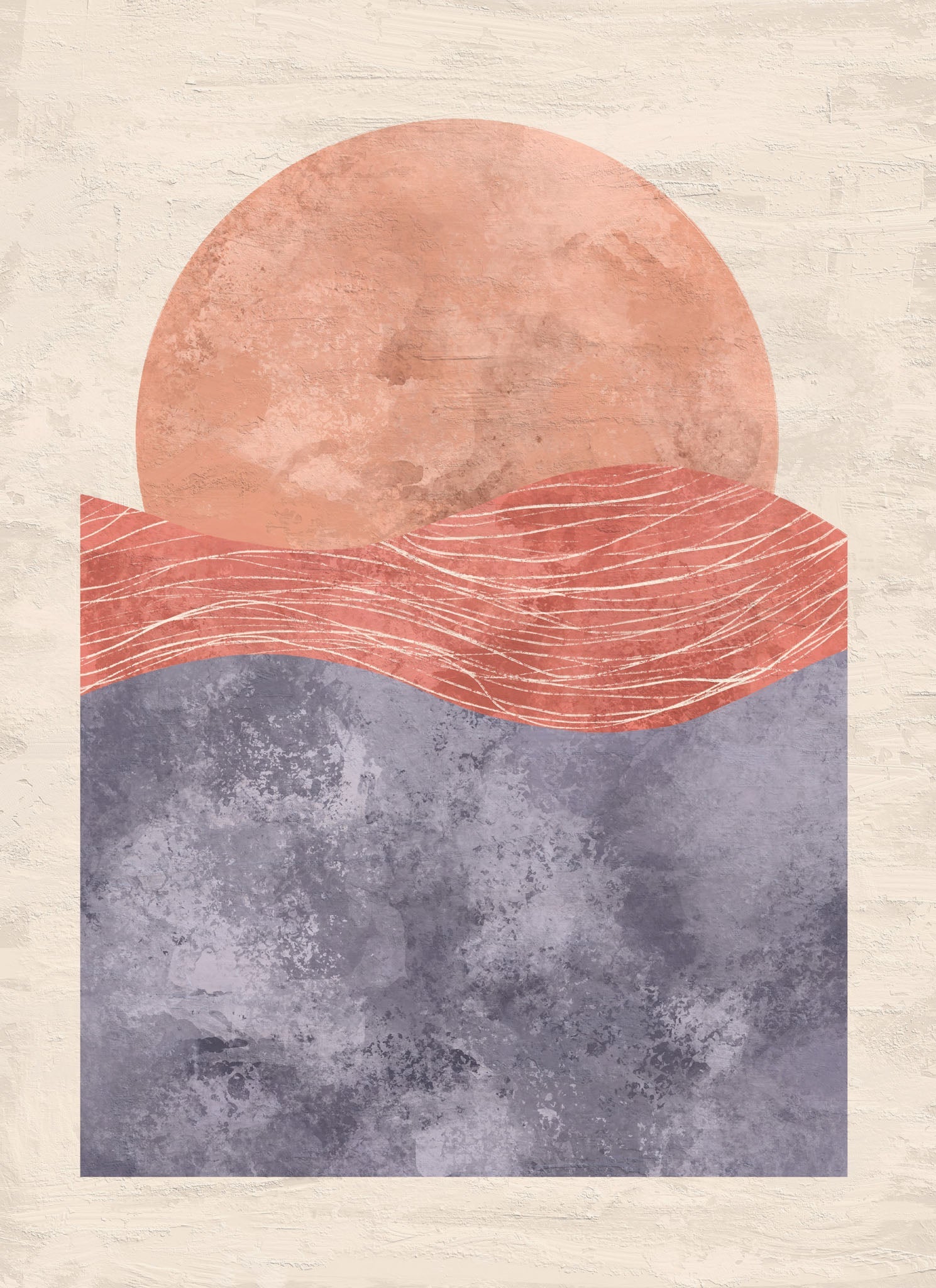 Abstract Sunset Over Water Wall Art