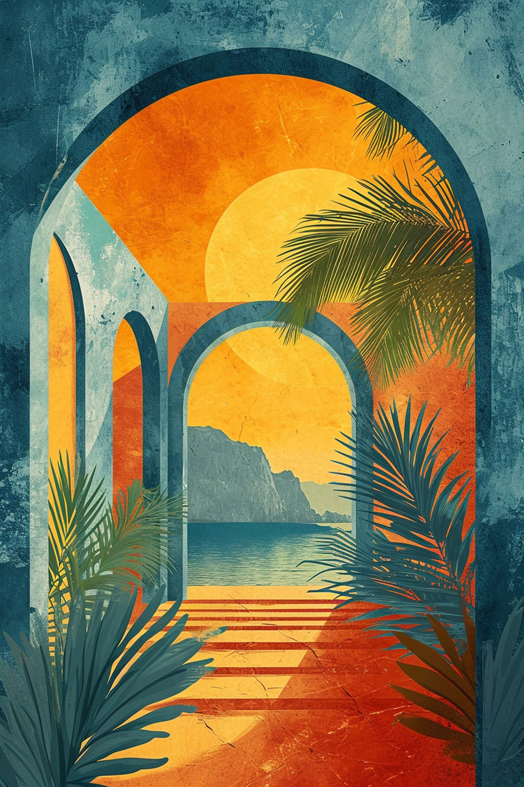 Archway Tropical Sunset Wall Art