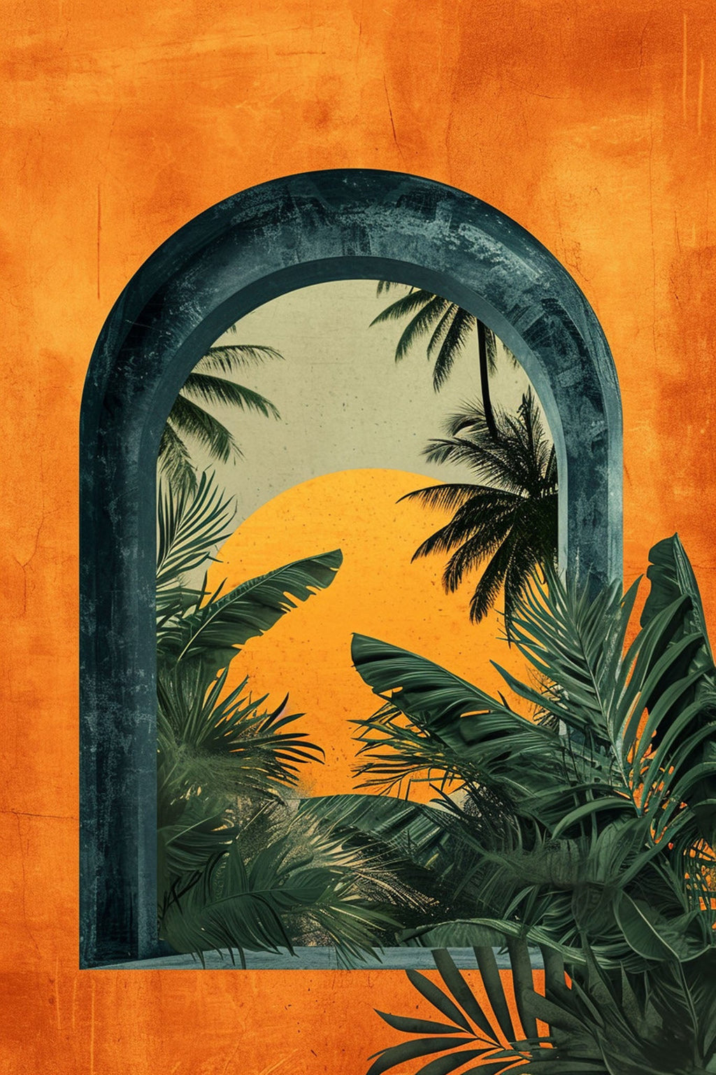 Tropical Archway Sunset Wall Art