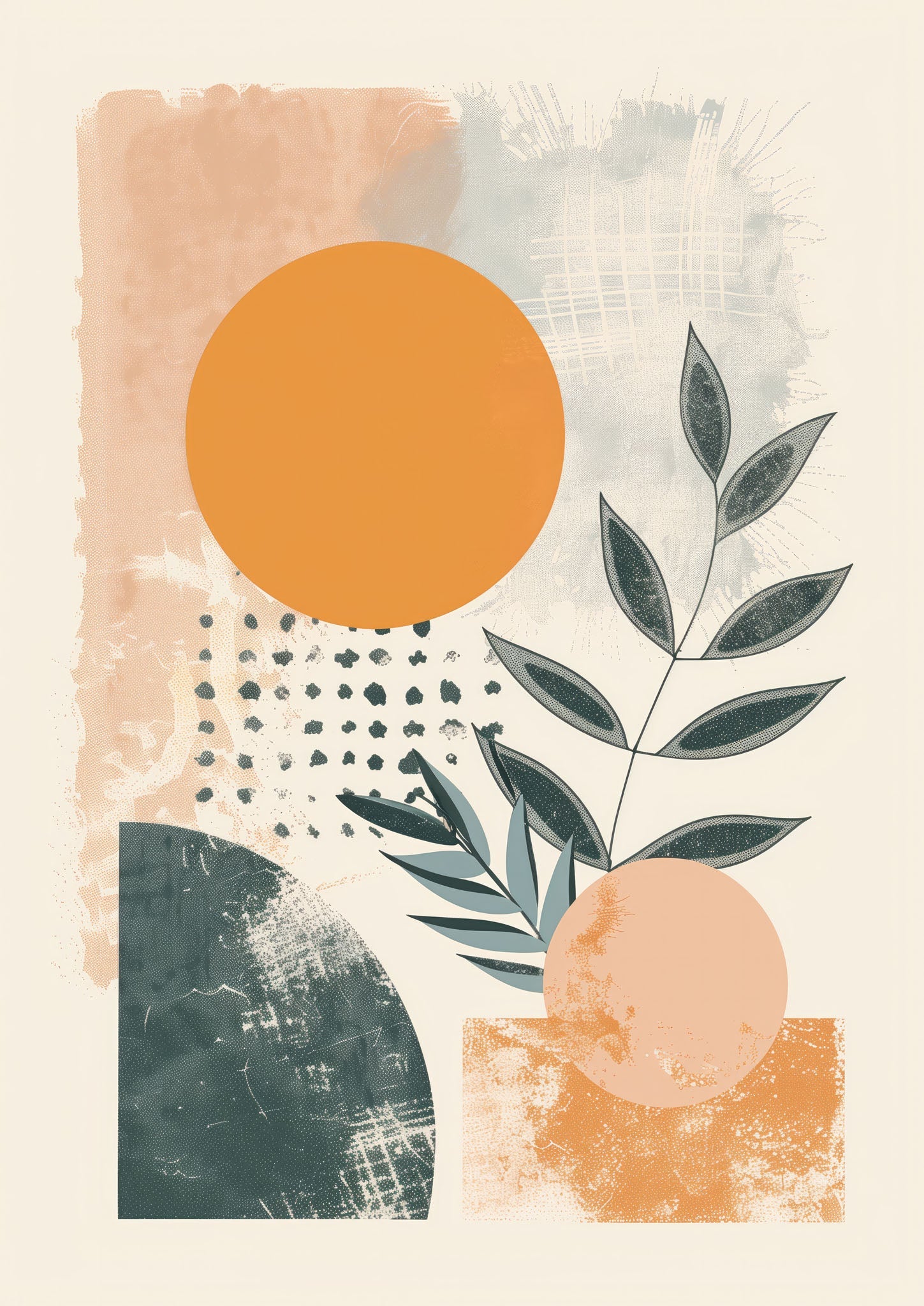 Abstract Botanical Geometric Wall Art