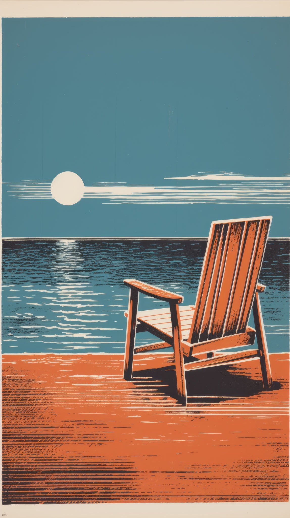 Coastal Adirondack Chair Art Print
