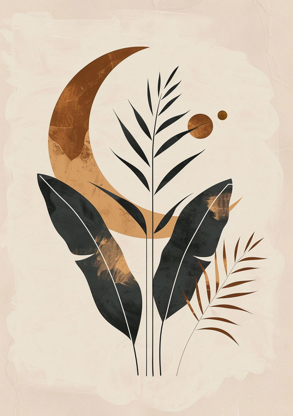 Bohemian Botanical Moon Wall Art