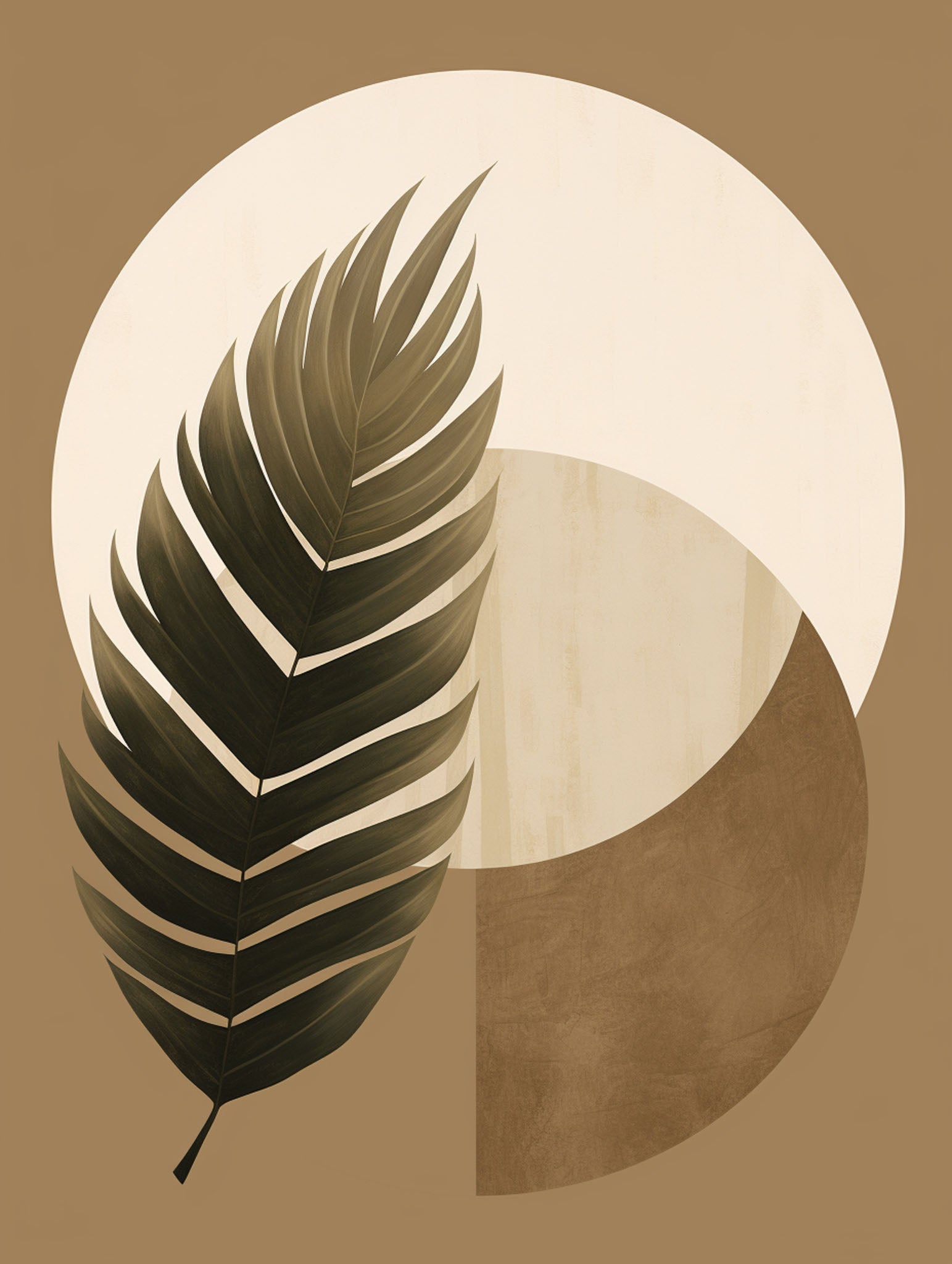 Abstract Botanical Leaf Wall Art