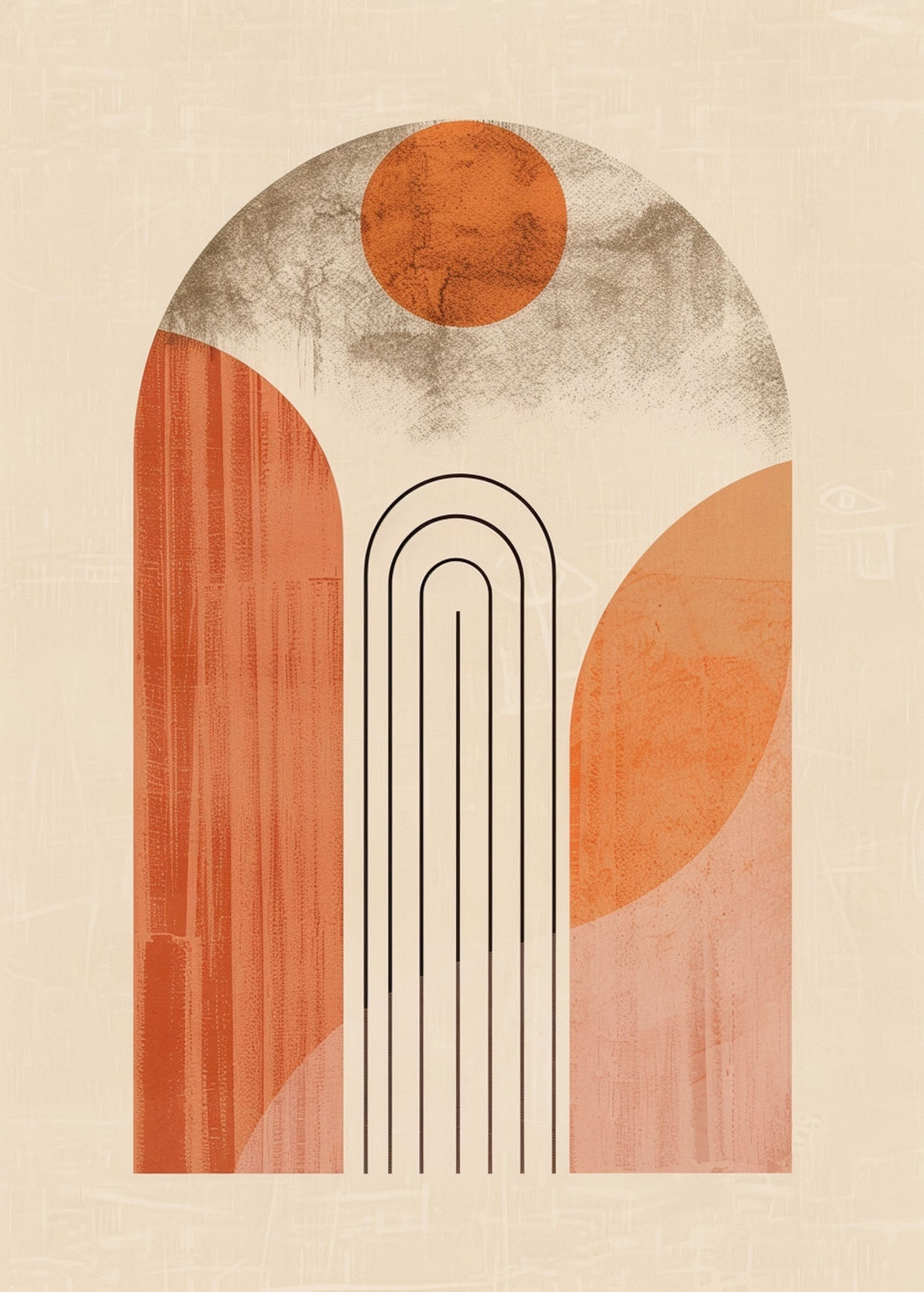 Abstract Archway Geometric Wall Art