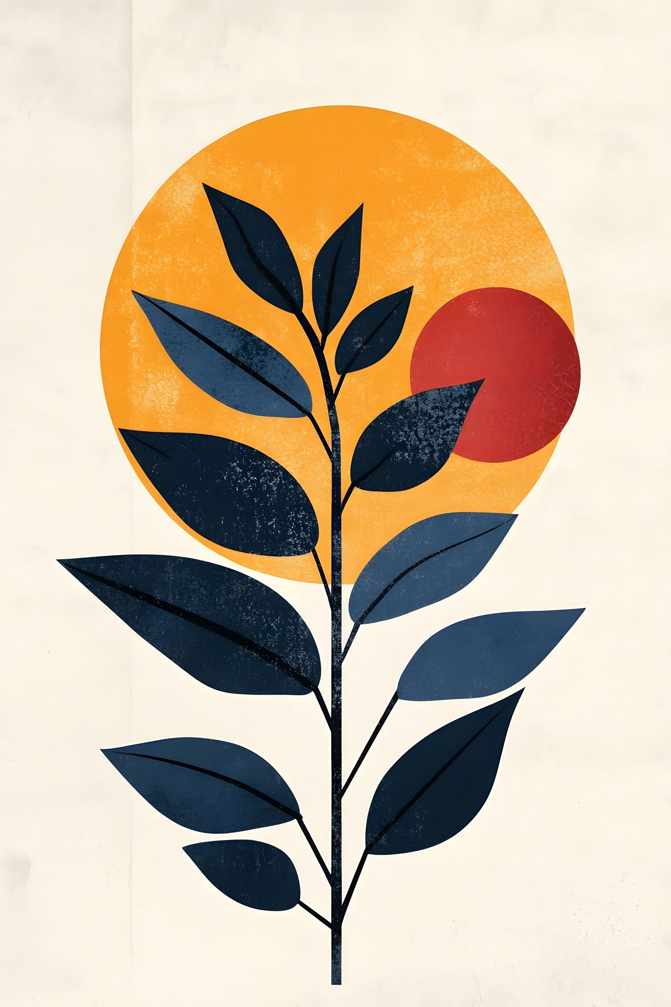 Abstract Botanical Sun Art Print