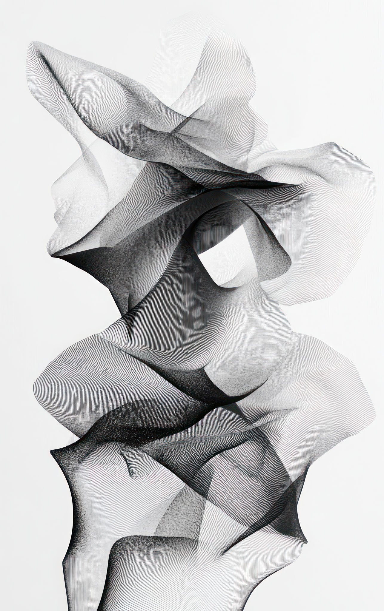 Abstract Flowing Line Art Print