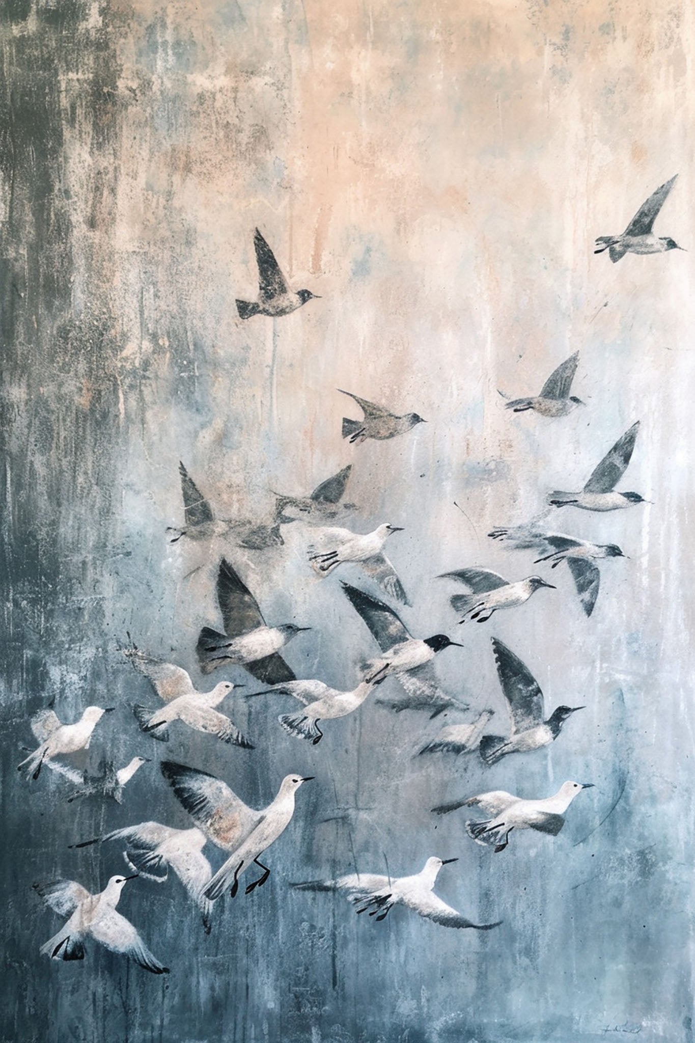 Abstract Flock Of Birds Wall Art