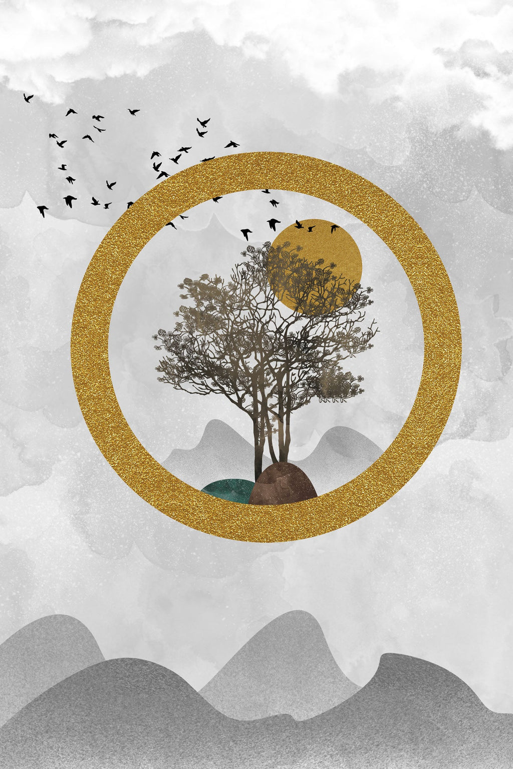 Abstract Landscape Tree Wall Art
