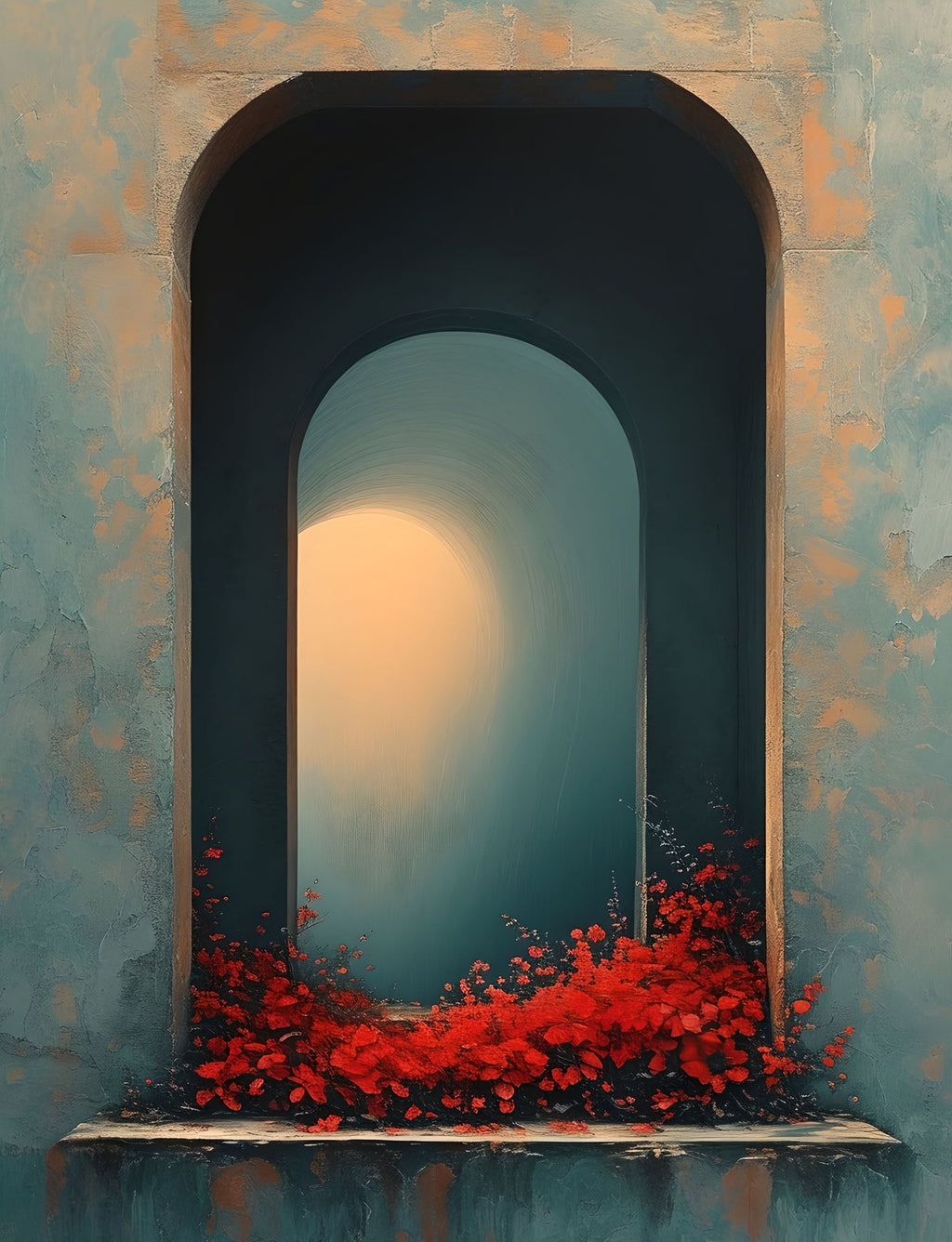 Archway With Blooming Flowers Wall Art