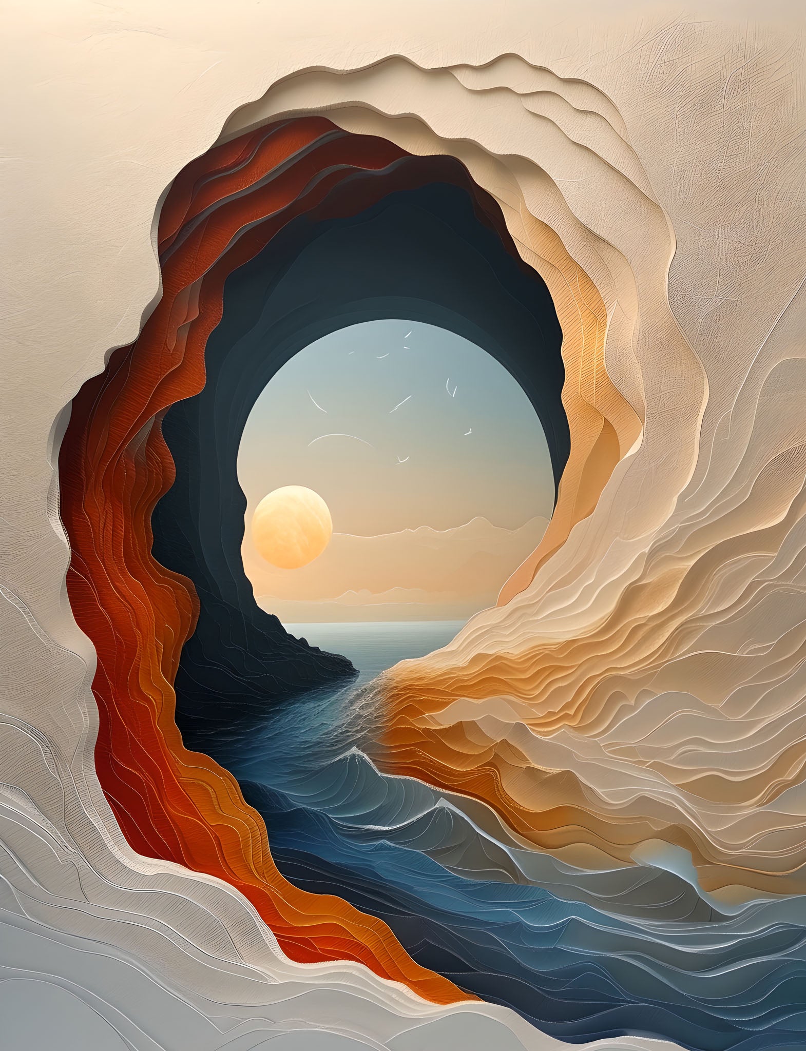 Abstract Cave Landscape Wall Art